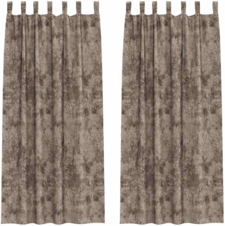 vidaXL Vorhang mit Vorhängen 2 pcs Cappuccino 245 x 140 cm Samt 4107741