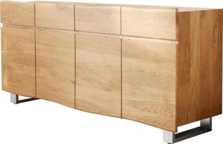 Sideboard Live-Edge 170 cm Eiche Natur 4 Türen 4 Schübe