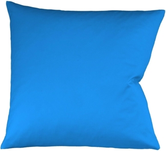 Fleuresse Mako-Satin Kissenbezug Bezug 80x80 cm uni mit RV 6072 meeresblau