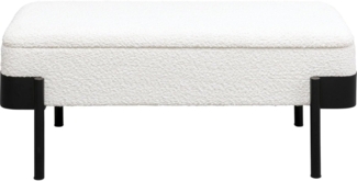 Kare Design Bank Angelo, Weiß, Sitzbank mit Stauraum, 110kg max Belastbarkeit, 1-2 Personen, Polsterbank für Schlafzimmer, Storage, Wohnzimmer, Beine aus Stahl, 45 x 101 x 46 cm (H/B/T)