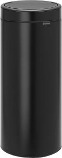 Brabantia Touch Bin, Mülleimer, Abfalleimer, Papierkorb in Matt Black, 30 Liter, 115301