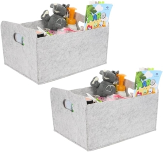 GarPet Aufbewahrungsbox 2x Aufbewahrungsbox faltbar Stoff Box Aufbewahrungskorb Filzkorb