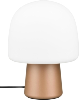 Tischleuchte STEEN mit Glasschirm & Metallfuß Coffee, Höhe 27cm