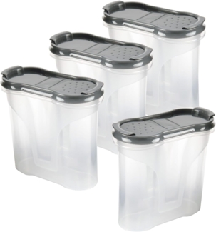Gewürzdosen 300ml ( 1er Pack - Anthrazit ) Aufbewahrungsboxen für Gewürze - Luftdichte Schüttdose aus BPA freien Kunststoff, Vorratsdose mit Deckel
