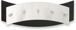 Kreative Feder Schlüsselbrett Designer Schlüsselbrett aus Holz und gebürstetem Aluminium, in modernem Metallic-Look mit 5 Edelstahl-Haken