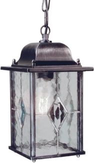 Außenleuchte, Kettenlaterne, Schwarzes Silber, H 34 cm