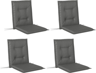 Outsunny Sitzkissen 4er Set, 108 x 50 x 5 cm, mit Bändern, für Gartenmöbel, Sitzsthul, Essstuhl, Hellgrau