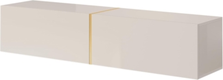 Selsey BISIRA TV-Element, Melamine, Graubeige, Gold, 140 cm