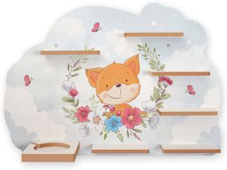 Kreative-Feder 'Fox & Flowers' Tonie-Regal, Holz mehrfarbig, 59x41 cm