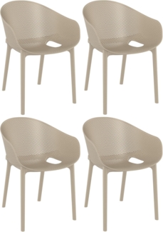 CLP 4er Set Stühle Sky Pro stapelbar und mit modernem Design,taupe