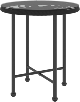 vidaXL Esstisch Schwarz Ø50 cm Hartglas und Stahl 319433