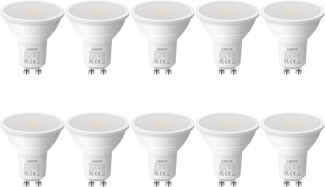 Lepro GU10 LED Kaltweiß Lampe 4.5W, 6500K, 345 Lumen, Ersetzt 50W Lampen, Nicht Dimmbar, 100° Abstrahlwinkel, LED GU10 Kalweiss Reflektor Leuchtmittel, 10er Pack