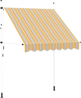 vidaXL Einziehbare Markise Handbetrieben 200 cm Gelb/Blau Gestreift 43226