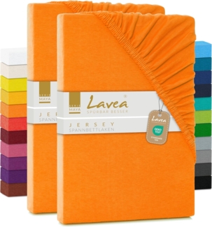 Lavea Spannbettlaken Maya, in Gr. 60x140, 90x200, 120x200, 140x200, 180x200 oder 200x220 cm, Baumwolle, Gummizug: rundum, (2 Stück), Jersey Spannbetttuch für Topper, Boxspring- und Wasserbetten