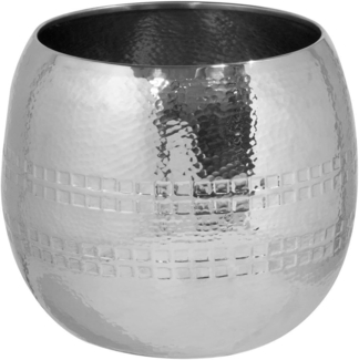 Fink Übertopf CARUS Übertopf - H. 17,5 cm x Ø 21cm - silber - Edelstahl - Blumentopf (1 St, 1 Stück), Moderner Pflanztopf/Blumentopf: Stilvoller Pflanzkübel für Ihr Zuhause