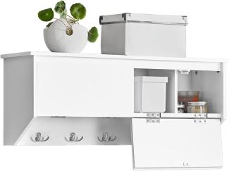 Wandgarderobe mit 2 Klappen und 5 Haken MDF Weiß FHK24-W