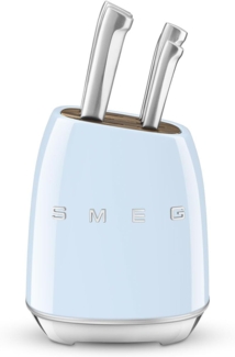 Smeg Messerblock bestückt mit 6 Küchenmessern Pastellblau KBSF02PB