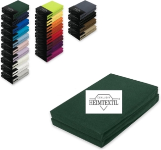 Marke Jersey Spannbettlaken Doppelpack 180 - 200 x 200 cm Dunkelgrün