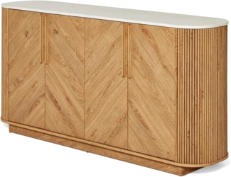 JAHNEK Sideboard Arrow SB 160 Montana Eiche/MARMOR Weiss