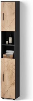 Livinity® Hochschrank Ronco, Goldkraft Eiche/Anthrazit/Goldkraft Eiche, 30 x 192 cm