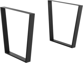 2er-Set Tischgestell 55 - 75 x 72 cm Stahl Schwarz Matt en. casa