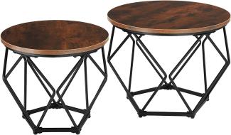 tectake Couchtisch 2er Set Couchtisch (1-St, 2 tlg), Industrial Style