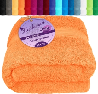 Lashuma Saunatuch Linz, Frottee (1-St), Badehandtuch groß 70x200 cm Orange