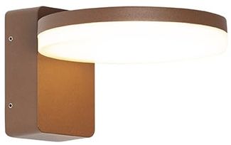 Qazqa Außen-Wandleuchte Esmee, LED fest integriert, (nicht austauschbare) LED, Rostbraun, Modern, Aluminium, 1-flammig