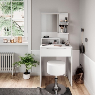 Vicco Schminktisch Weiß 60 cm mit Hocker, Ruben