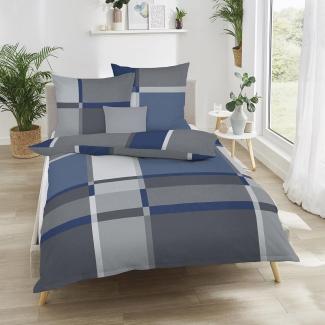 Kaeppel Mako-Satin Bettwäsche Taro blau|155x220 cm + 80x80 cm