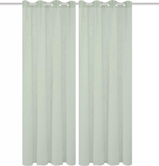 Home Basics Vorhang 800530 Ösen Fertigschal SOFTY halbtransparent, Leinenstruktur (2 St), 100% Polyester