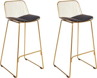Set mit 2 Barstühlen PENSACOLA Metall Gold