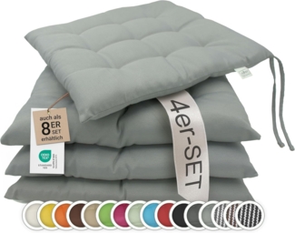 ZOLLNER Stuhlkissen, 40 x 40 x 3 cm, mit Bindebänder, für Indoor und Outdoor