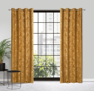 Eurofirany Vorhang Dekoschals LIVIA mit 3D-Struktur, 140 x 250 cm, Ösen, mit botanischem Muster