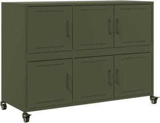 vidaXL Sideboard Sideboard Olivgrün 100,5 x 39 x 72 cm Stahl (1 St)