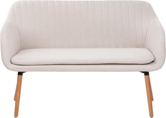 2-Sitzer Küchensofa Stoff hellbeige heller Holzfarbton TABY