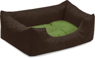 BedDog 'MIMI' Hundebett waschbar, Cordura / Microfaser-Velours braun / grün, (S) ca. 55 x 40 x 17 cm