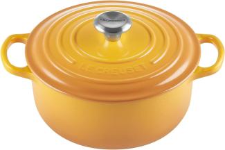 Le Creuset Signature Gusseisen-Bräter mit Deckel, Für alle Herdarten und Induktion geeignet, Rund, Nectar, 20,0 cm, 2.4