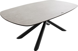 Couchtisch Sarita 120x70 cm Keramik Aspetto Concreto Betonfarbig Gestell Metall Schwarz