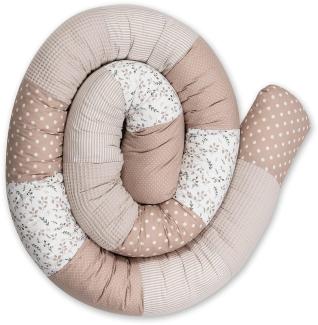 ULLENBOOM ® Baby Kuschelschlange 300x13 cm Sandblume (Made in EU) - Kuschelschnecke in vielen Farben und Größen, Bezug: 100% OEKO TEX Baumwolle, Nackenrolle, Motiv: Sterne