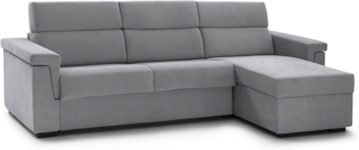 Talamo Italia - Sofa mit Halbinsel Zelinda, Ecksofa für Wohnzimmer, gepolstert, Abnehmbarer Bezug, 100% Made in Italy-Qualität, 285x160 h100 cm, Grau