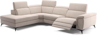 Sofanella Ecksofa AMARO Sofalandschaft Funktionssofa Stoff in Creme S: 286 Breite x 108 Tiefe