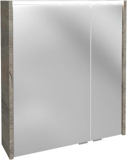 Fackelmann LED Spiegelschrank DV 60 cm breit, Braun hell