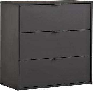 mokebo Sideboard Die Stilvolle (mit 3 Schubladen), Nachttisch, Highboard, Anrichte oder Kommode in Schwarz