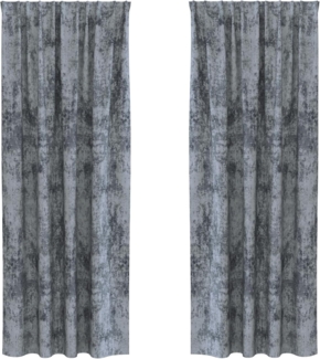 vidaXL Vorhang mit Vorhängen 2 pcs Silbergrau 225 x 140 cm Samt 4107685