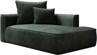 Vente-unique - Recamiere - rechtsseitig - Cord - Grün - PINETA