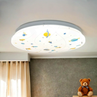 Licht-Erlebnisse Deckenleuchte STELLA, LED, Neutralweiß, LED D: 33,5 cm IP44 Weiß Bunt Kinderzimmer 4000 K 1300 lm Metall