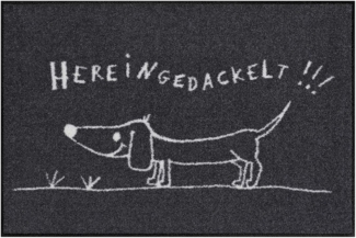 Salonloewe Fußmatte Fußmatte 50x75 Hereingedackelt grau, Eingangsmatte normal, Höhe: 500 mm