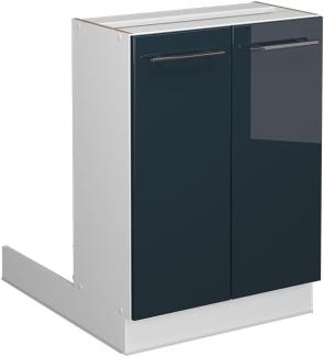 Vicco Regalinselunterschrank Fame-Line Weiß Dunkelblau Hochglanz 60 cm