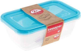 keeeper Frischhaltedosenset 2-teilig, 2 x 3,3 l, 29 x 19 x 9 cm, Fredo Fresh, Blau Transparent